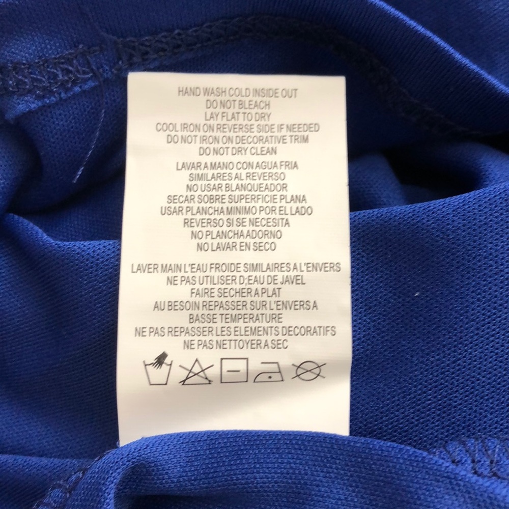 MARINA Cobalt Blue Long Sleeve Lace Scoop Back - Picture 9 of 9